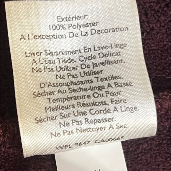 Eddie Bauer Women's Burgundy Fleece Vest Toggle-Zip Closure Ribbed Trim XS - Picture 7 of 12